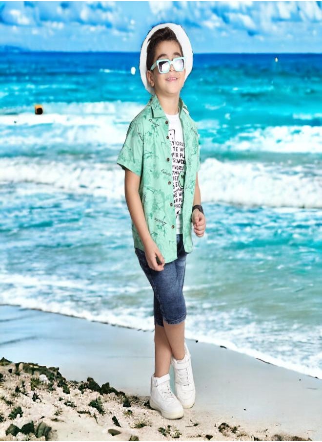 CHOiCE - Set for Boys (Button-Up Shirt with Tank Top) (6 Years Old) - 2024 Collection - Smooth Textures and Lively Hues for a Chic and Cozy Appearance, Available in 🌈 CHOICE - Image 1