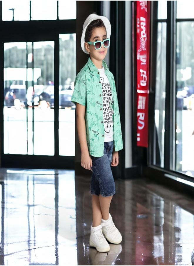 CHOiCE - Set for Boys (Button-Up Shirt with Tank Top) (6 Years Old) - 2024 Collection - Smooth Textures and Lively Hues for a Chic and Cozy Appearance, Available in 🌈 CHOICE - Image 1