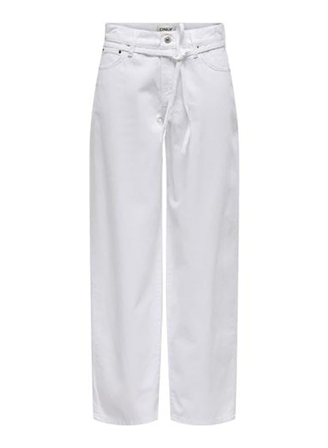 ONLY Onlgianna Mw Straight Jeans White Dot - Image 1