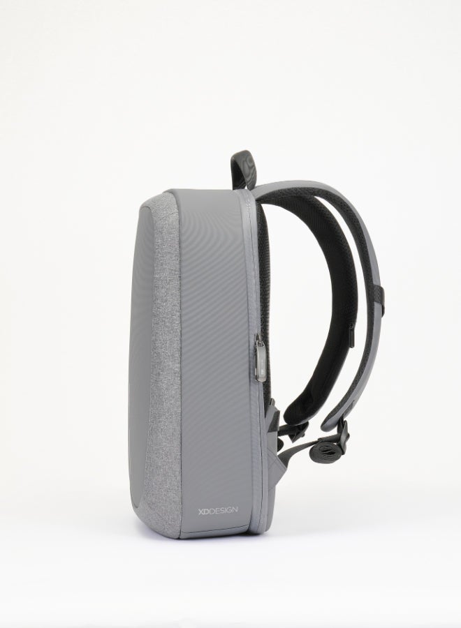 XD DESIGN Bobby Edge | Anti-Theft Backpack, Laptop & Tablet Travel Bag, RPET, Hidden Zipper, Cut Resistant, RFID Protected Pocket, Multi Compartments & Water Repellant - Grey - Image 3