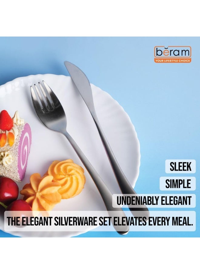 BERAM Elegant Silverware Cutlery Set -  24 Pcs, Elegant Stainless Steel, 18/10 Grade Kitchen Utensils Set, Tableware Set for Home, Restaurants - Image 2