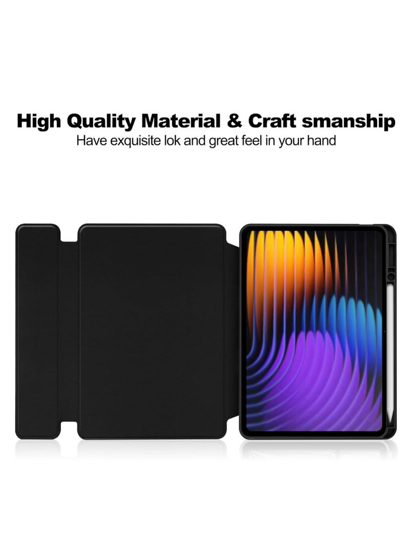 Keyboard Case for Xiaomi Pad 7/7 Pro 11.2-inch (2024),with Bluetooth Wireless Removable Keyboard  Magnetic Tablet Protective Case with Pen Slot (Black) - Image 3