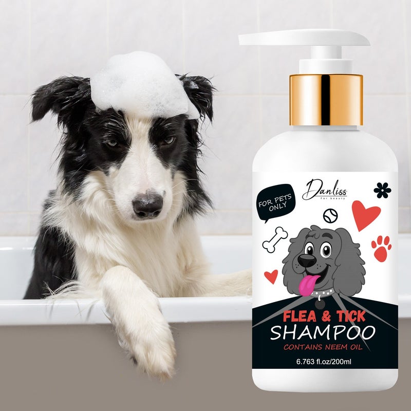 Danliss Pet Flea and Tick Shampoo 200ml - Specialized Cleaning Bath for Pets - Image 1