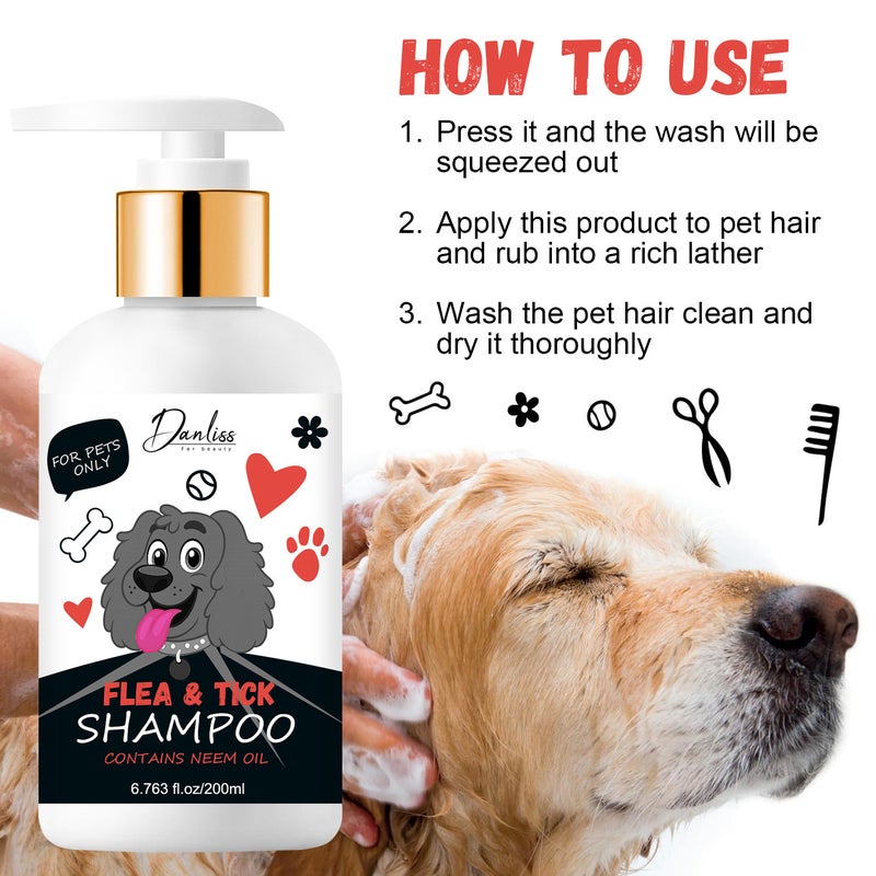 Danliss Pet Flea and Tick Shampoo 200ml - Specialized Cleaning Bath for Pets - Image 4
