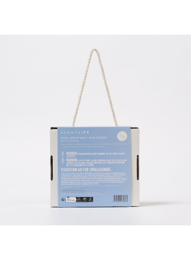 Sunnylife Kids Inflatable Arm Bands – Sid the Seagull Design – Blue Stripe Swim Floaties for Toddlers & Children – Safe Water Wings for Pool & Beach – Comfortable & Durable Arm Float Support - Image 2