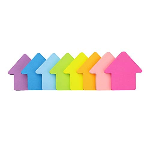 SIMONA Arrow Shape Sticky Notes 8 Color Bright Colorful Sticky Pad 75 Sheets/Pad Self-Sticky Note Pads (8 Pads) - Image 2
