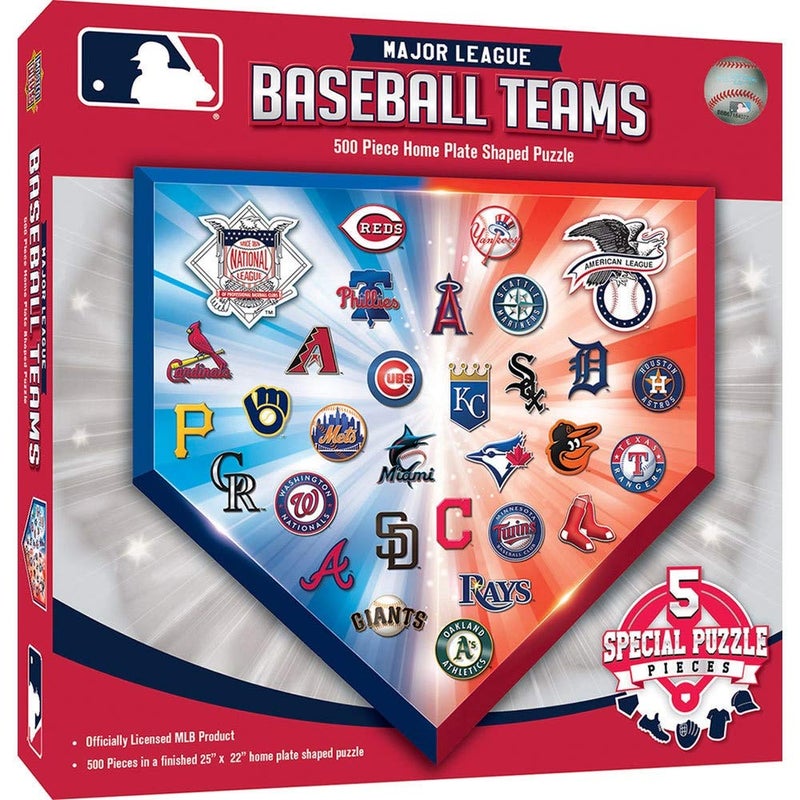 MasterPieces MLB1010 MLB Team Logos 500pc Homeplate Shaped Puzzle - Image 2