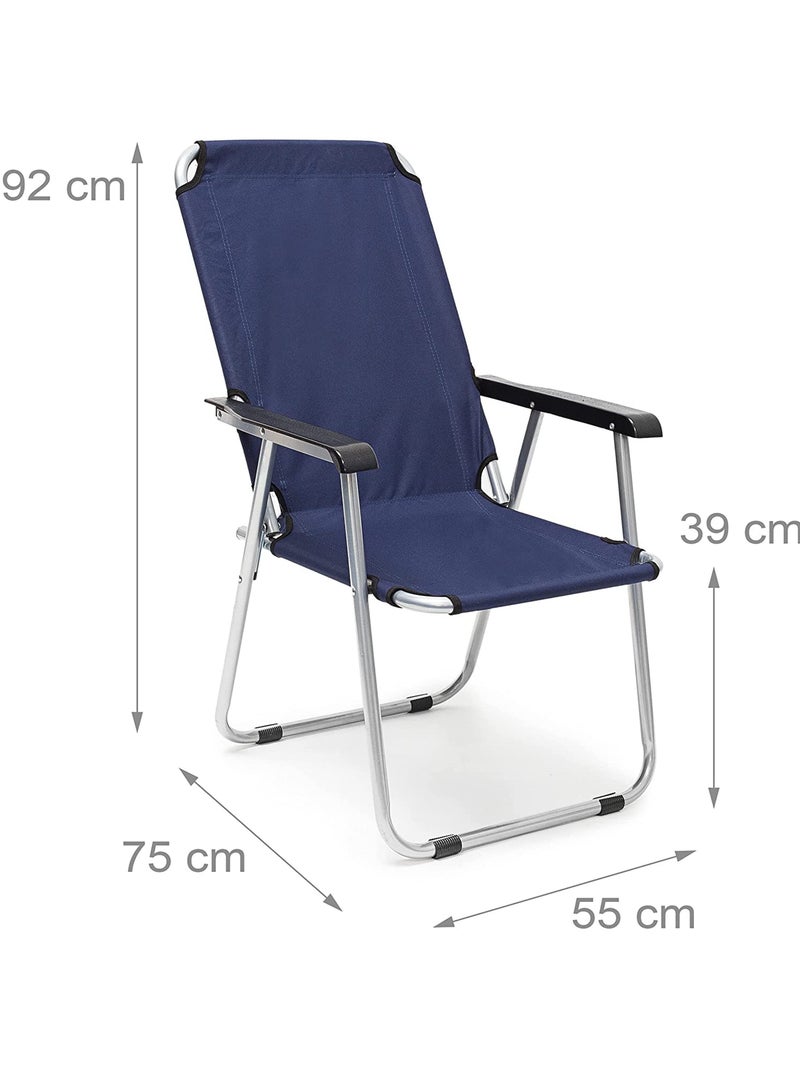 GO2CAMPS Foldable Camping Chair-Beach Chair for Garden Balcony or Festivals Outdoor Collapsable Chair as Fishing Chair or Festival Picnic Chair(Dark Blue) - Image 2