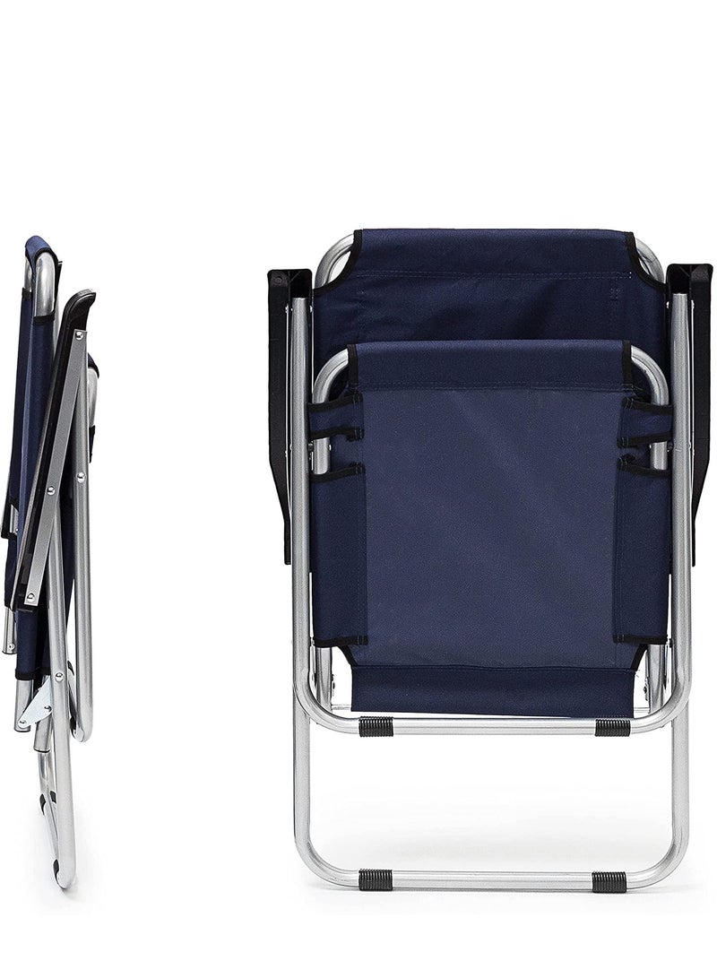 GO2CAMPS Foldable Camping Chair-Beach Chair for Garden Balcony or Festivals Outdoor Collapsable Chair as Fishing Chair or Festival Picnic Chair(Dark Blue) - Image 3