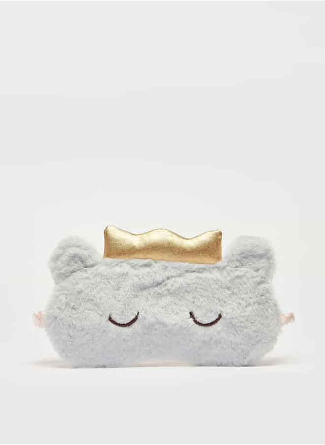 FAV Cat Textured Eye Mask with Pouch