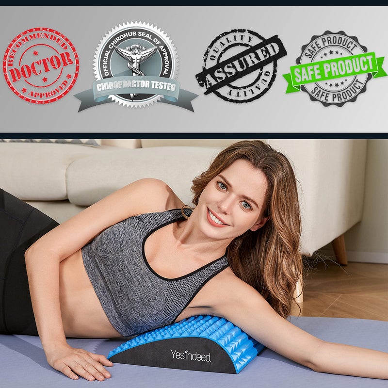 YESINDEED Back Stretcher Pillow â€“ Pain Relief for Lower Back, Lumbar Support, Posture Correction, Sciatica Aid, Orthopedic Design, Easy to Use at Home, Office, or Anywhere, Orthopedist Recommended - Image 3