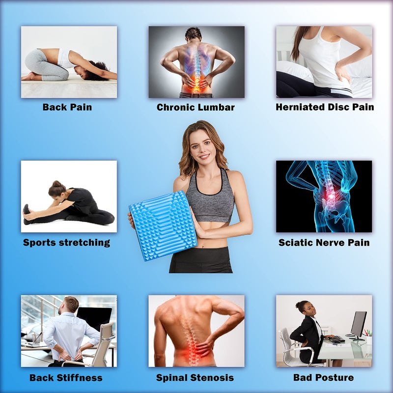 YESINDEED Back Stretcher Pillow â€“ Pain Relief for Lower Back, Lumbar Support, Posture Correction, Sciatica Aid, Orthopedic Design, Easy to Use at Home, Office, or Anywhere, Orthopedist Recommended - Image 5