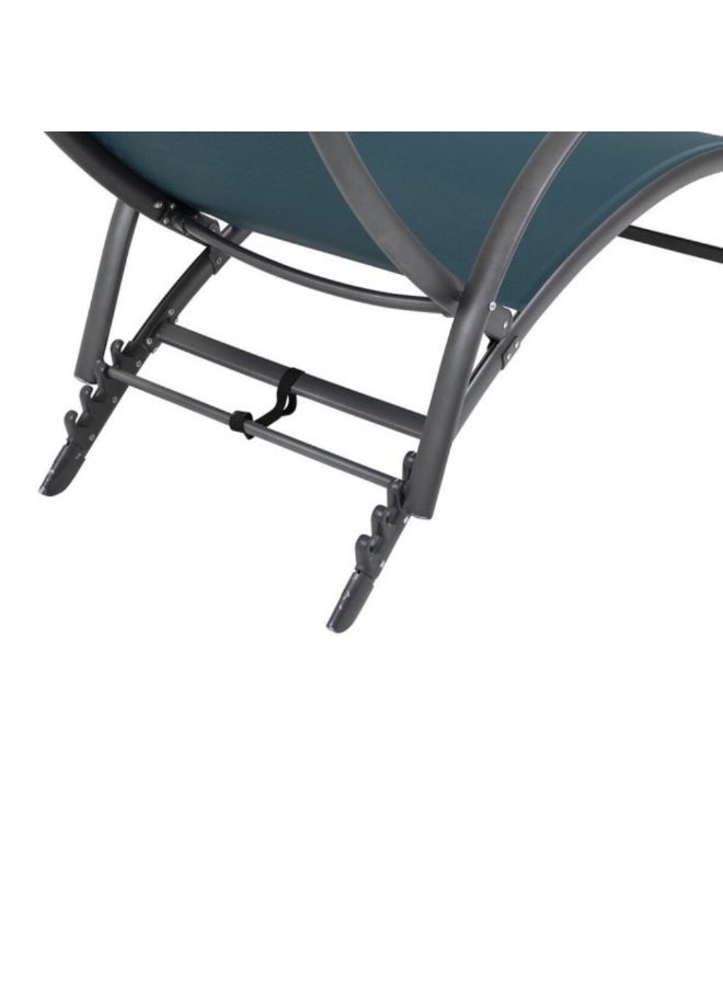 Hesperide Samba Epoxy-Treated Aluminum Sunlounger Teal and Graphite 99 x 59 x 174.5 cm 186709C - Image 5