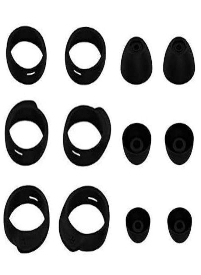 ALXCD طقم بدائل أطراف الأذن ALXCD لسماعات Galaxy Buds+ و Galaxy Buds Plus، S/M/L 3 أزواج من أطراف الأذن السيليكون، S/M/L 3 أزواج من خطافات الأذن، مناسب لسماعات Galaxy Buds + Plus SM-R170 SM-R175، أسود - Image 1