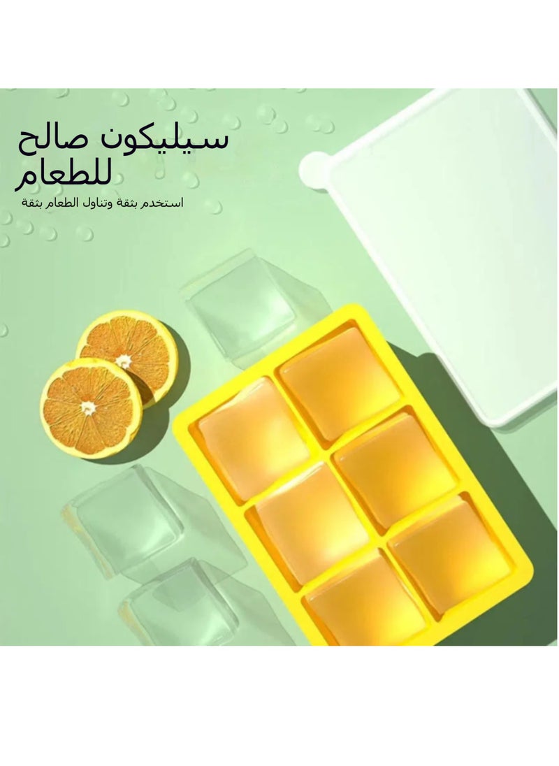 Large ice cube tray with lid, square stackable silicone ice cube mold for drinks, cocktails, bourbon soups and frozen desserts, easy to remove and free of BOA