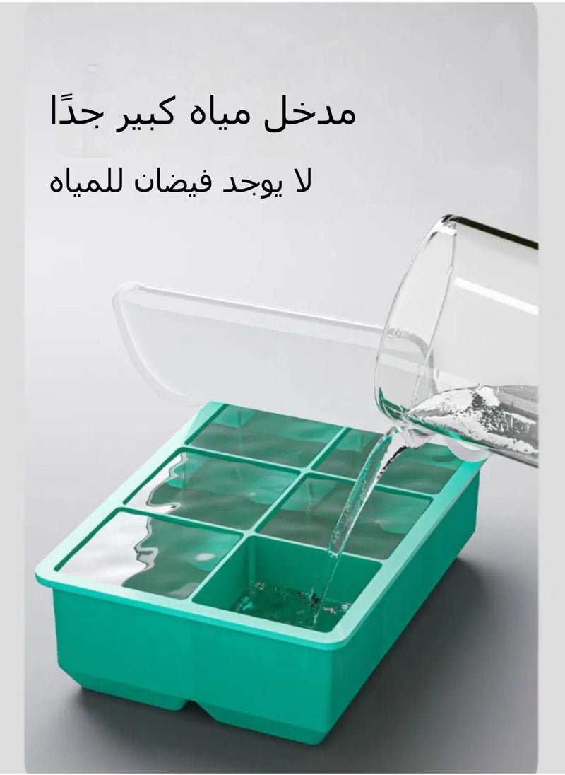 Large ice cube tray with lid, square stackable silicone ice cube mold for drinks, cocktails, bourbon soups and frozen desserts, easy to remove and free of BOA