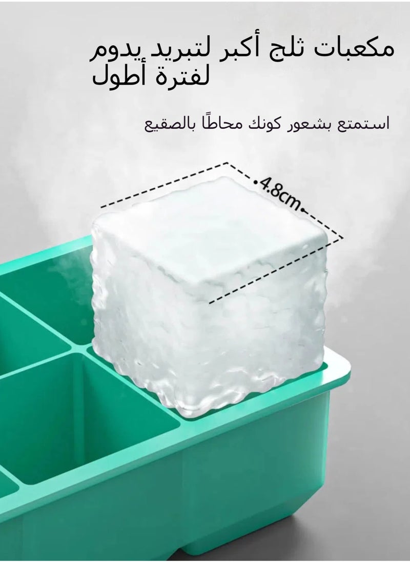 Large ice cube tray with lid, square stackable silicone ice cube mold for drinks, cocktails, bourbon soups and frozen desserts, easy to remove and free of BOA