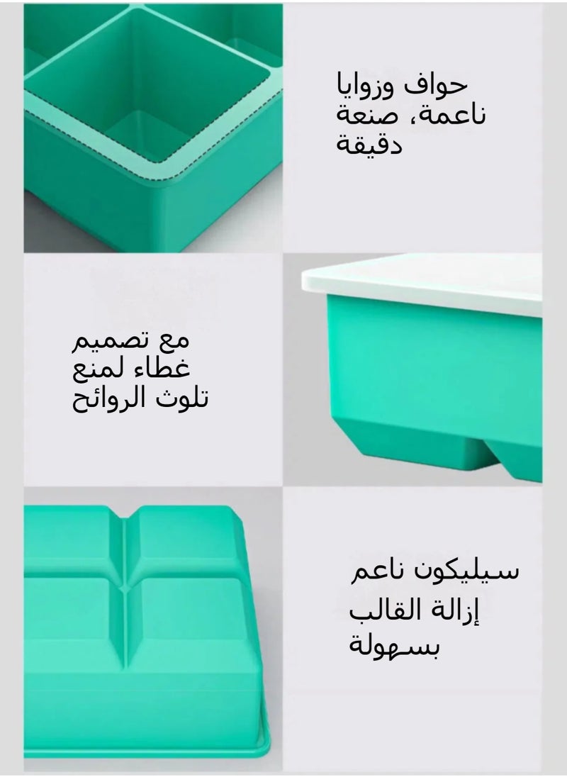 Large ice cube tray with lid, square stackable silicone ice cube mold for drinks, cocktails, bourbon soups and frozen desserts, easy to remove and free of BOA