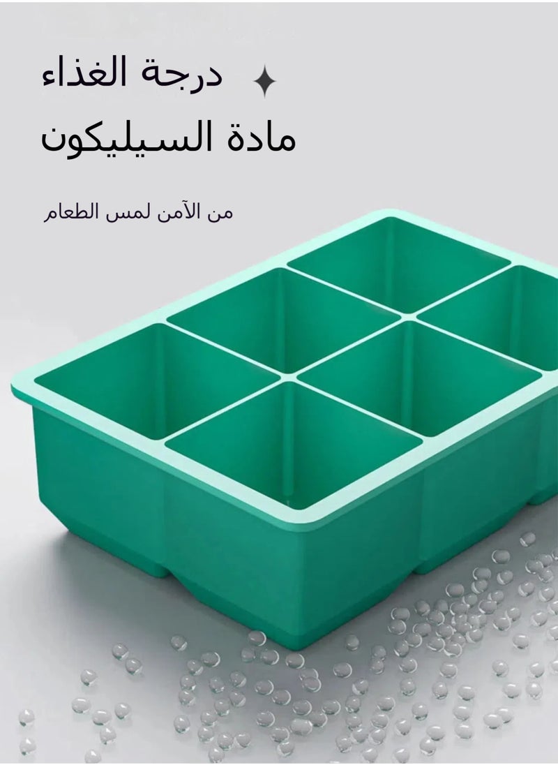 Large ice cube tray with lid, square stackable silicone ice cube mold for drinks, cocktails, bourbon soups and frozen desserts, easy to remove and free of BOA
