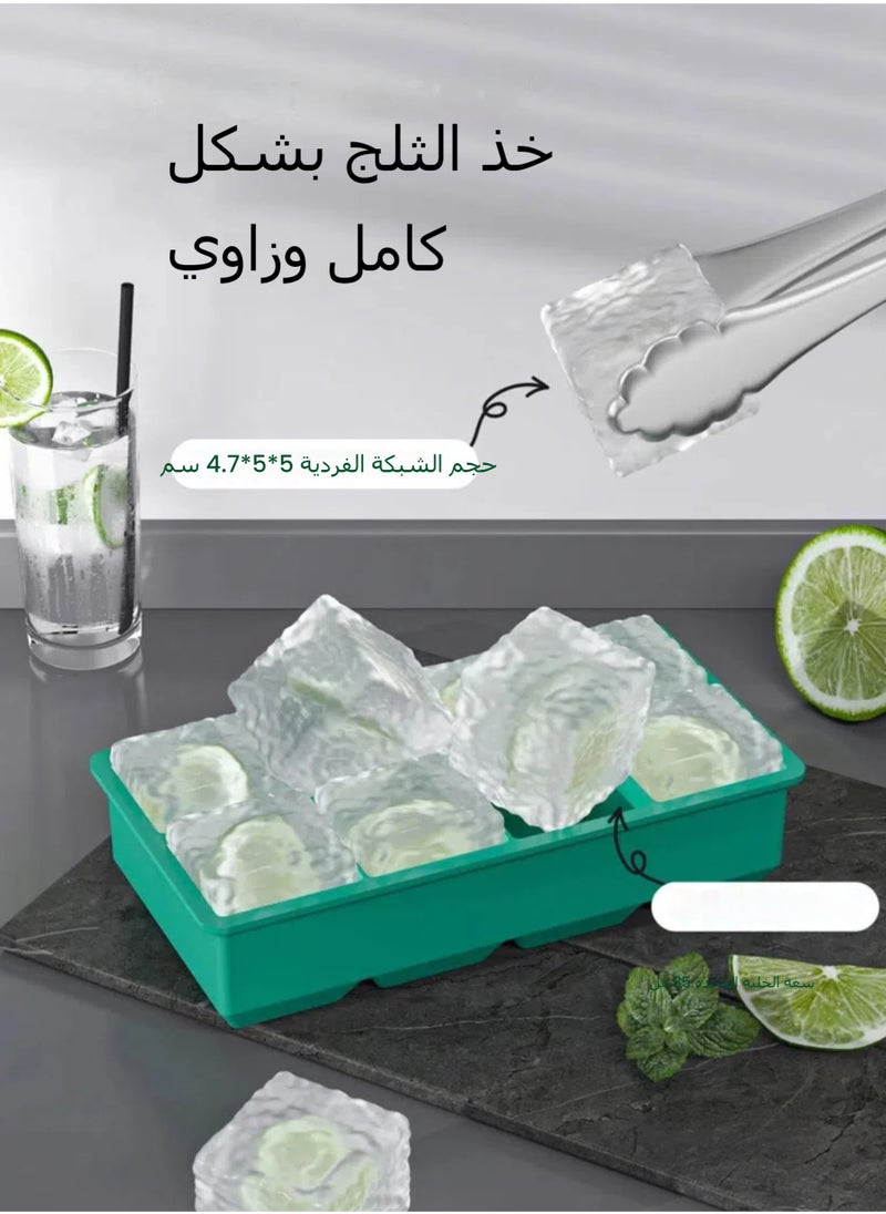 Large ice cube tray with lid, square stackable silicone ice cube mold for drinks, cocktails, bourbon soups and frozen desserts, easy to remove and free of BOA