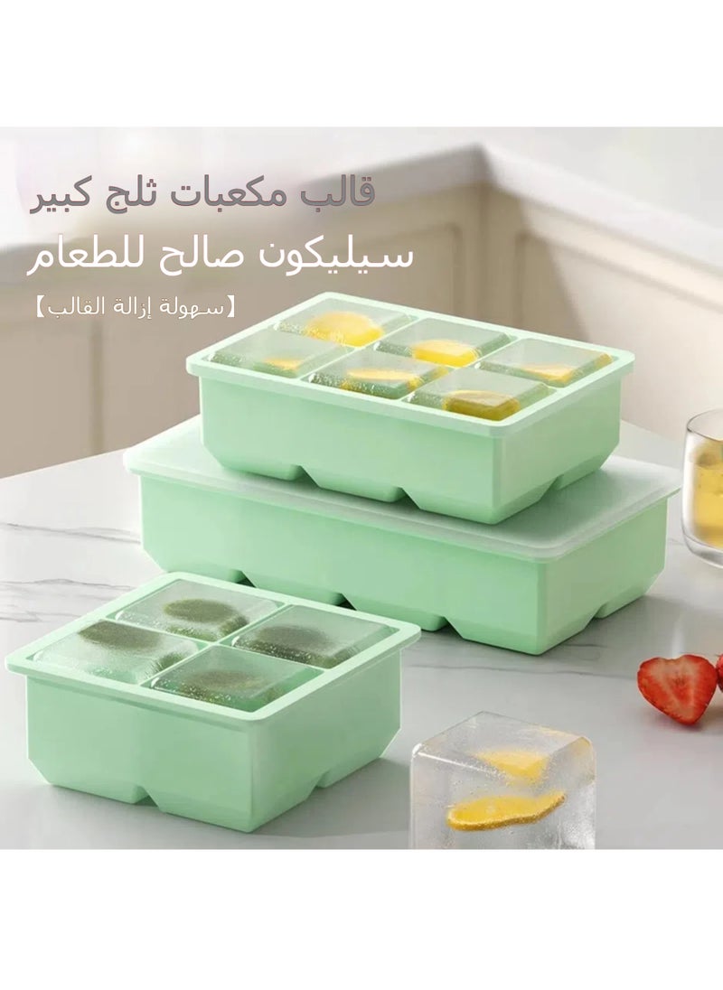 Large ice cube tray with lid, square stackable silicone ice cube mold for drinks, cocktails, bourbon soups and frozen desserts, easy to remove and free of BOA