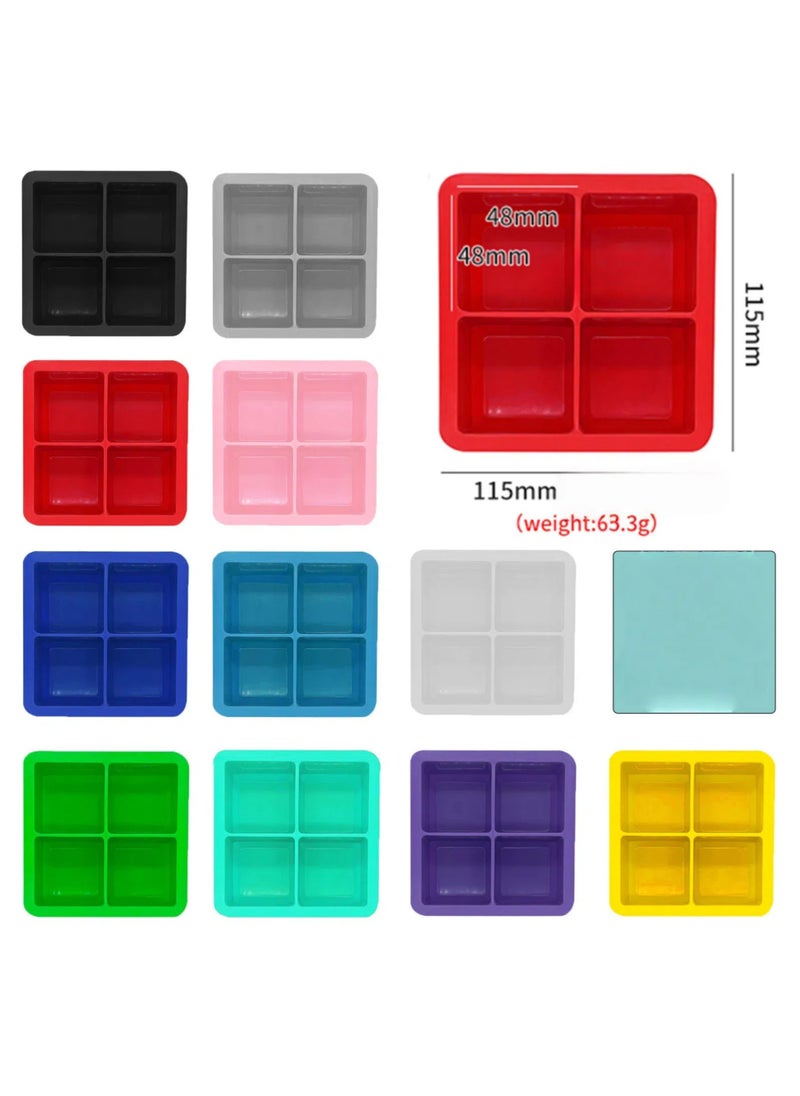 Large ice cube tray with lid, square stackable silicone ice cube mold for drinks, cocktails, bourbon soups and frozen desserts, easy to remove and free of BOA