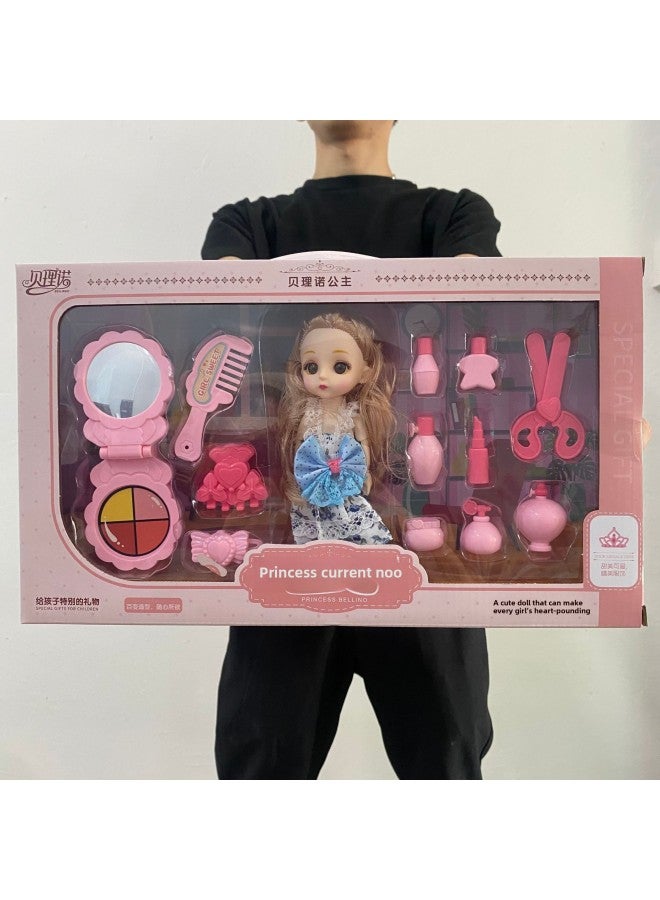 Children's Simulation Kitchen Tableware Cashier Toy Girl Doll Set Gift Box Gift Stall Wholesale-Color:811-369-371 Barbecue And Family (Mixed Hair Of Two) - Image 5