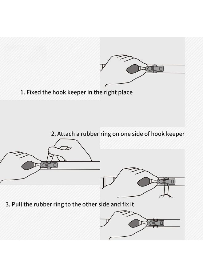 Generic Fishing Hook Keeper Fishing Rod Hook Holder with 2 Different Rubber Rings Fish Rod Hook Keeper 4 Pcs  - Image 4