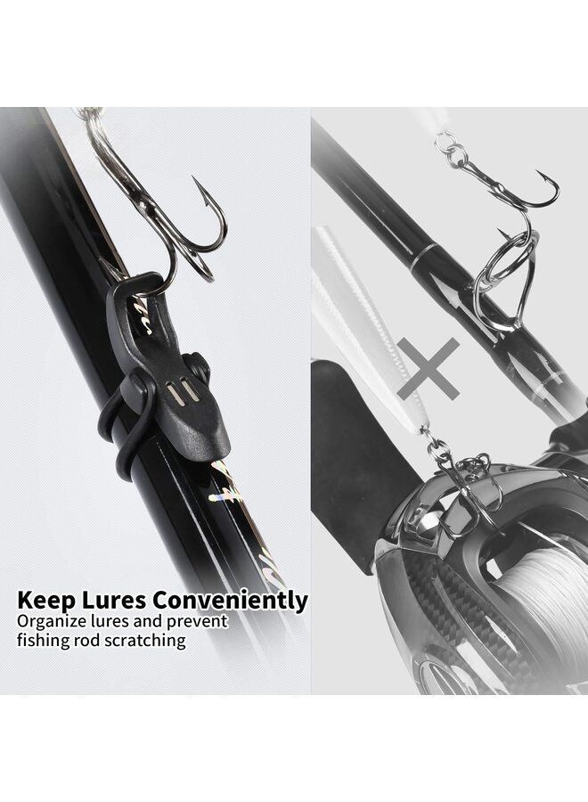 Generic Fishing Hook Keeper Fishing Rod Hook Holder with 2 Different Rubber Rings Fish Rod Hook Keeper 4 Pcs  - Image 2