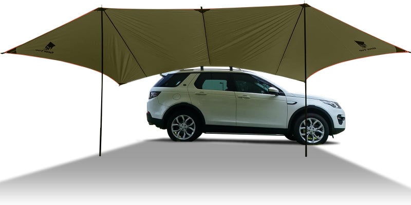 GEERTOP Large Car Side Camping Awning 19 x 11 ft SUV Canopy Tarp Waterproof Outdoor Vehicle Sun Shade Shelter for Truck, MPV, Van, Campers - Image 1