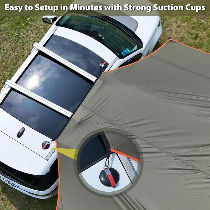 GEERTOP Large Car Side Camping Awning 19 x 11 ft SUV Canopy Tarp Waterproof Outdoor Vehicle Sun Shade Shelter for Truck, MPV, Van, Campers - Image 5