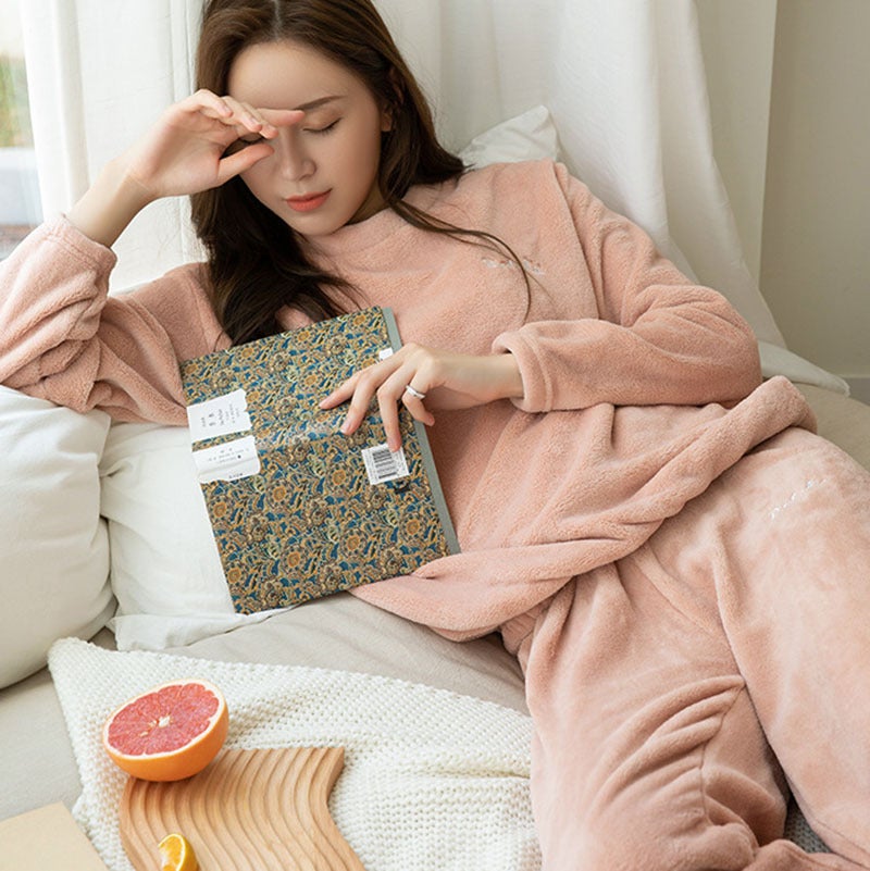 Warm Suit, Long-Sleeved Pants, Large Version, Coral Velvet, Style, Thickeneded, Warm, Fashionable Home Wear, Pajamas And Pajamas C - Image 3
