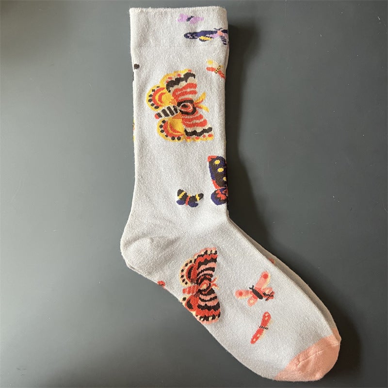 New French Bonne Maison Mid-Calf Socks for Men and Women, Artistic Oil Painting Socks, Unique and Creative, Colorful Socks - Image 3
