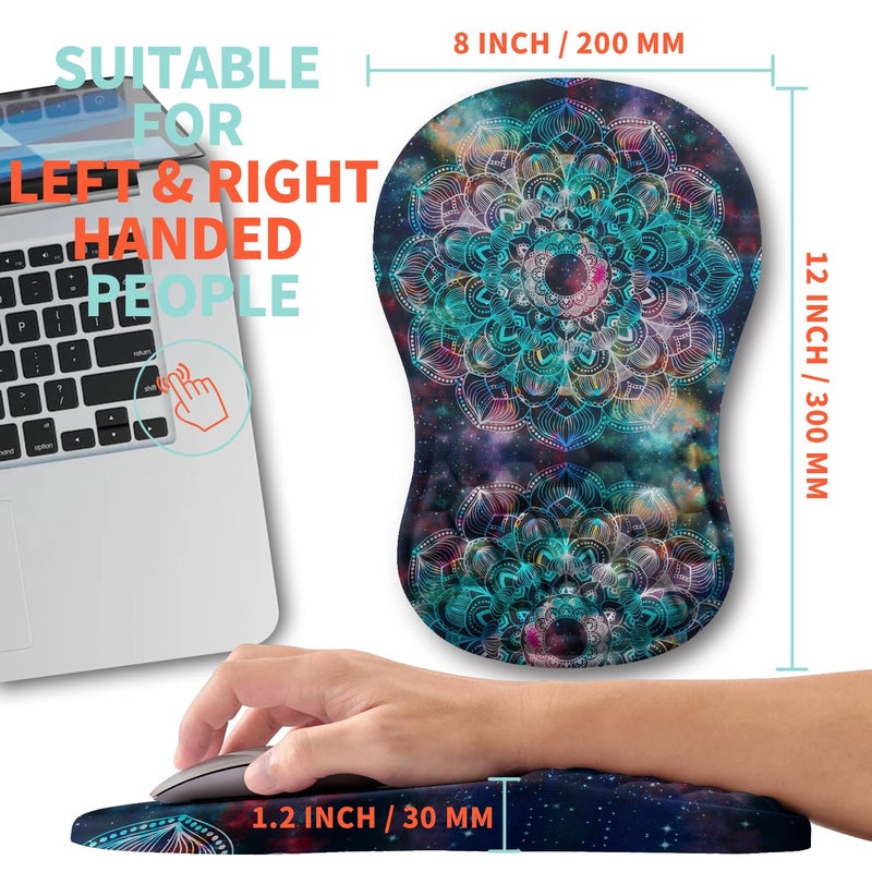 Kuosgm Ergonomic Mouse Pad Wrist Support with Memory Foam Massage Bulge, Carpal Tunnel Pain Relief Mousepad Wrist Rest for Mouse(12x8 inch, Mandala) - Image 5