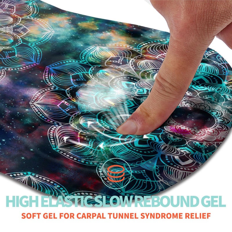 Kuosgm Ergonomic Mouse Pad Wrist Support with Memory Foam Massage Bulge, Carpal Tunnel Pain Relief Mousepad Wrist Rest for Mouse(12x8 inch, Mandala) - Image 2
