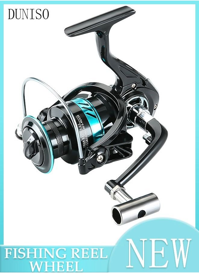 DUNISO Spinning Fishing Reel Wheel 5.2:1 Gear Ratio Full Metal Wear Resistant with Metal Handle Anti-Slip Wheel Grip for Seawater Freshwater-5000  - Image 1