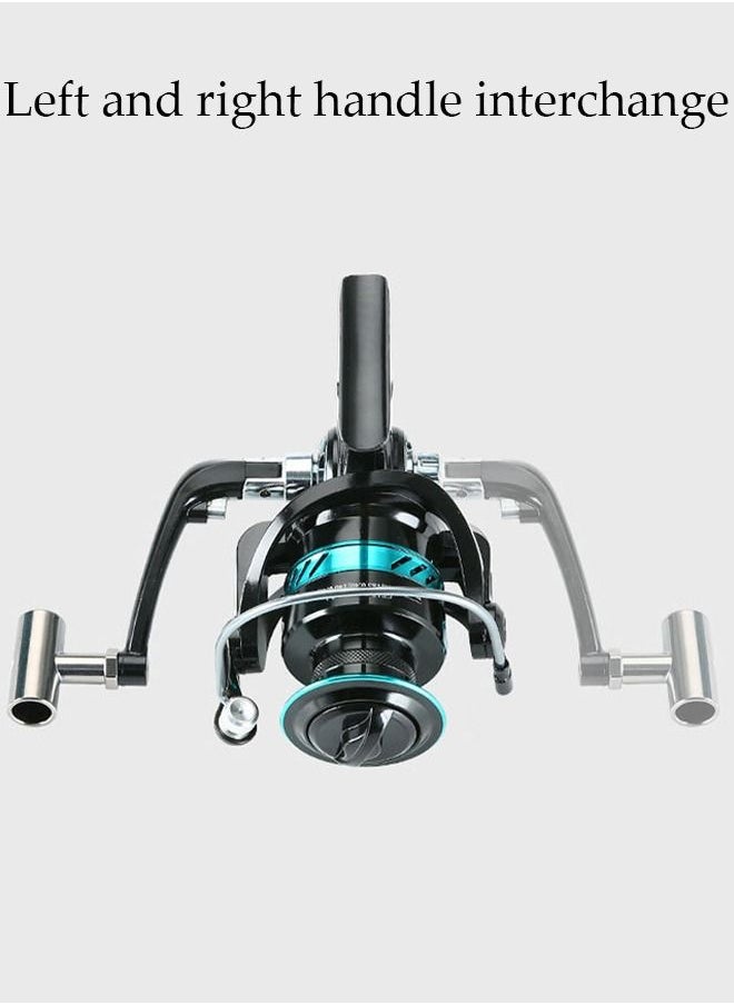 DUNISO Spinning Fishing Reel Wheel 5.2:1 Gear Ratio Full Metal Wear Resistant with Metal Handle Anti-Slip Wheel Grip for Seawater Freshwater-5000  - Image 5