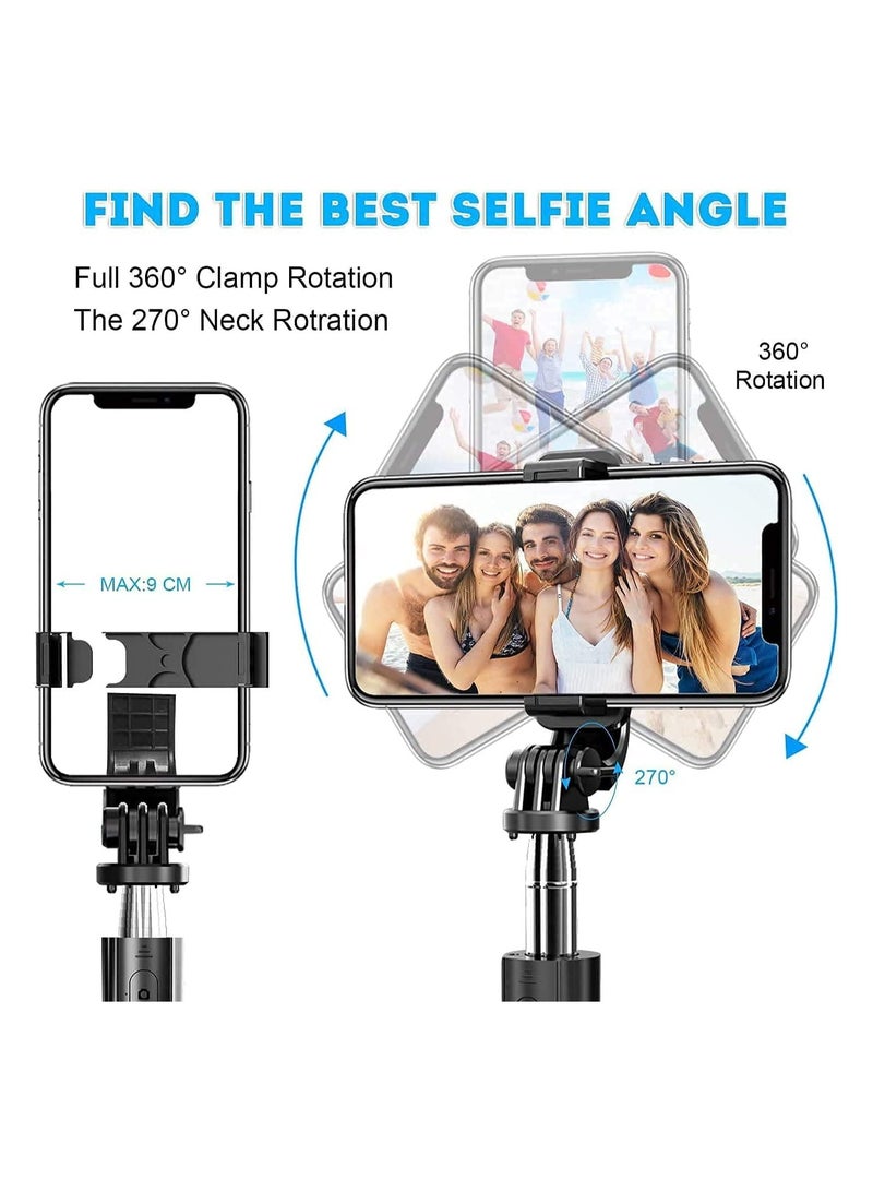 Gosmart T02 100cm Selfie Stick & Tripod, Action Camera, Mobile Extendable Tripod Stand With Wireless Remote Control For Live Streaming, Work, Vlogging, Lightweight, Travel Tripod - Image 3