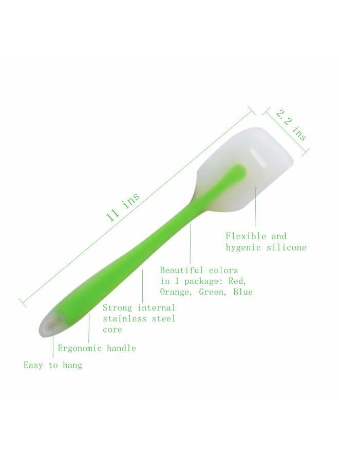 HiramWare Silicone Spatulas Set of 4 - Heat Resistant Flexible Spatula 450F with Stainless Steel Core - FDA Grade Premium Kitchen Utensils with Good Grip - Seamless, Heavy Duty, BPA Free, Large, Dishwasher Safe - Image 3