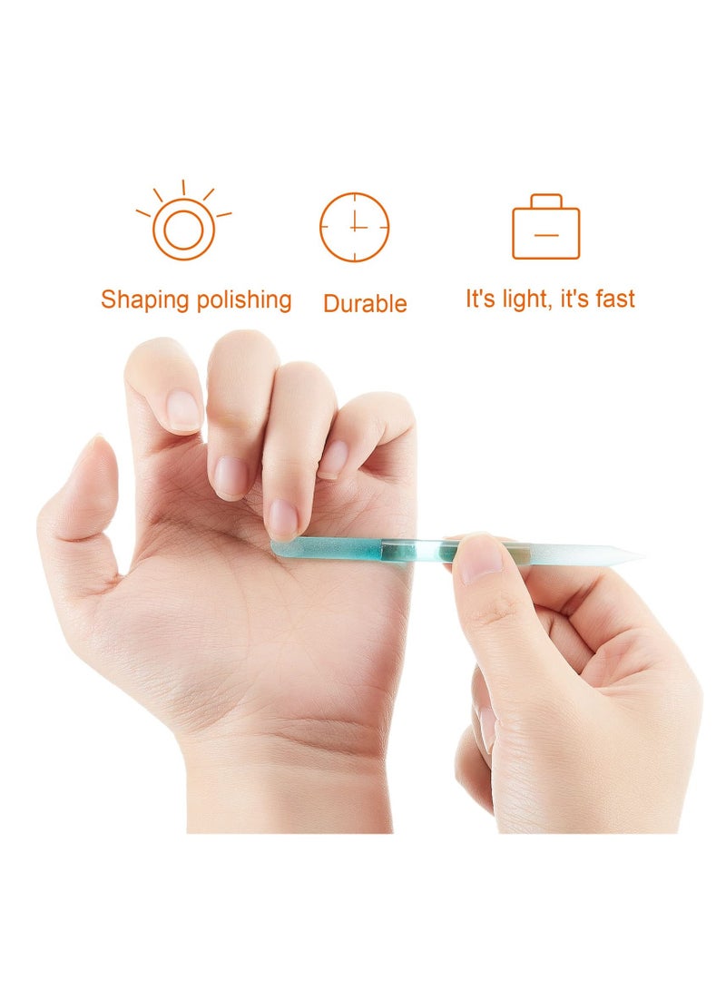 SYOSI 3Pcs Glass Nail Files, Dual-ended Nail File Cuticle Remover Pedicure Tools for Nails and Cuticles Care Nail Tools (Pink, Blue, Transparent) - Image 5