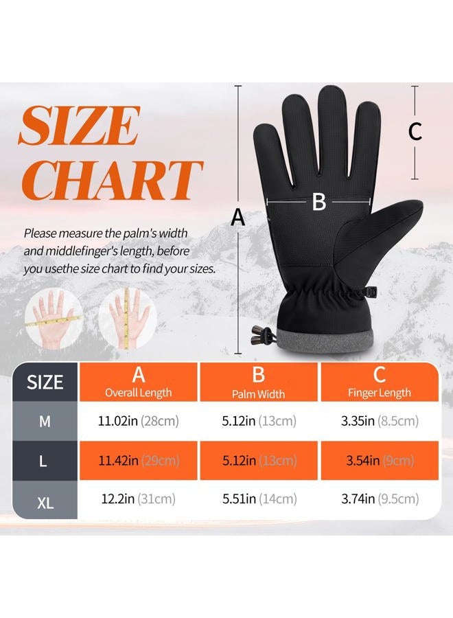 HOPSOOKEN Winter Waterproof Ski Gloves for Men Women Touchscreen Snow Thermal Fleece Warm Gloves Cold Weather Cycling Driving Running(BlackM) - Image 5