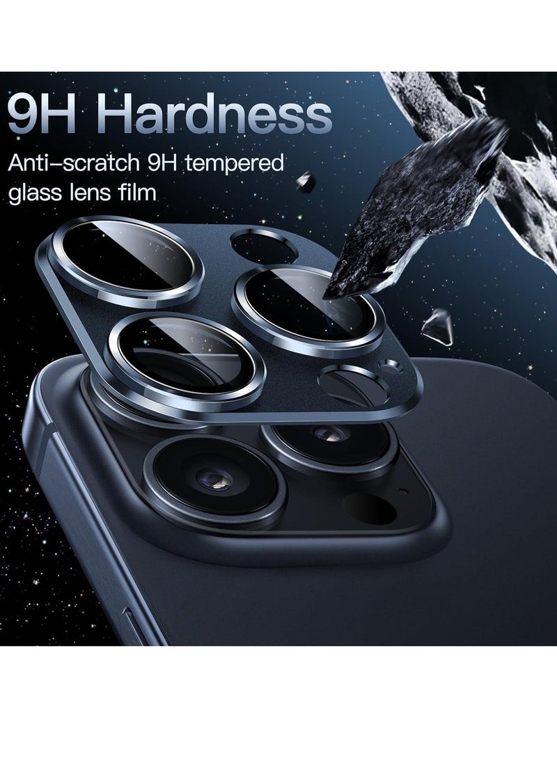 Raxoom Camera Lens Protector Compatible With iPhone 15 Pro Max, Full Coverage 9H Tempered Glass Ring Cover, Matte Metal Plate, Case Friendly Anti-Scratch, Dustproof, Lightweight - Image 3