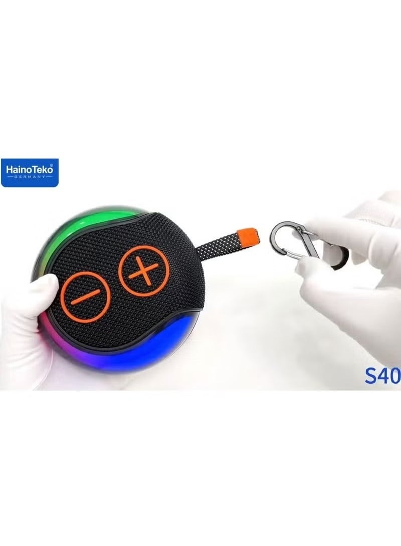 Haino Teko S40 Portable Bluetooth Speaker in Blue with HiFi Sound, Dynamic RGB Lighting, Easy Button Controls, and Powerful Bass – Compact and Rechargeable Wireless Speaker for Music, Travel, Parties, Outdoor Fun, and Home Entertainment - Image 2