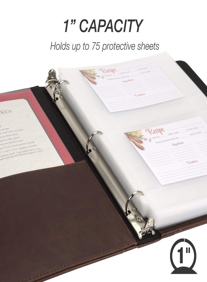 سامسيل مجلد وصفات سامسيل 8.5 × 11، مجلد وصفات بثلاث حلقات لحفظ جميع وصفاتك وبطاقات الوصفات، مجلد وصفات عائلي بتصميم جريء (1)، خط بني - Image 4