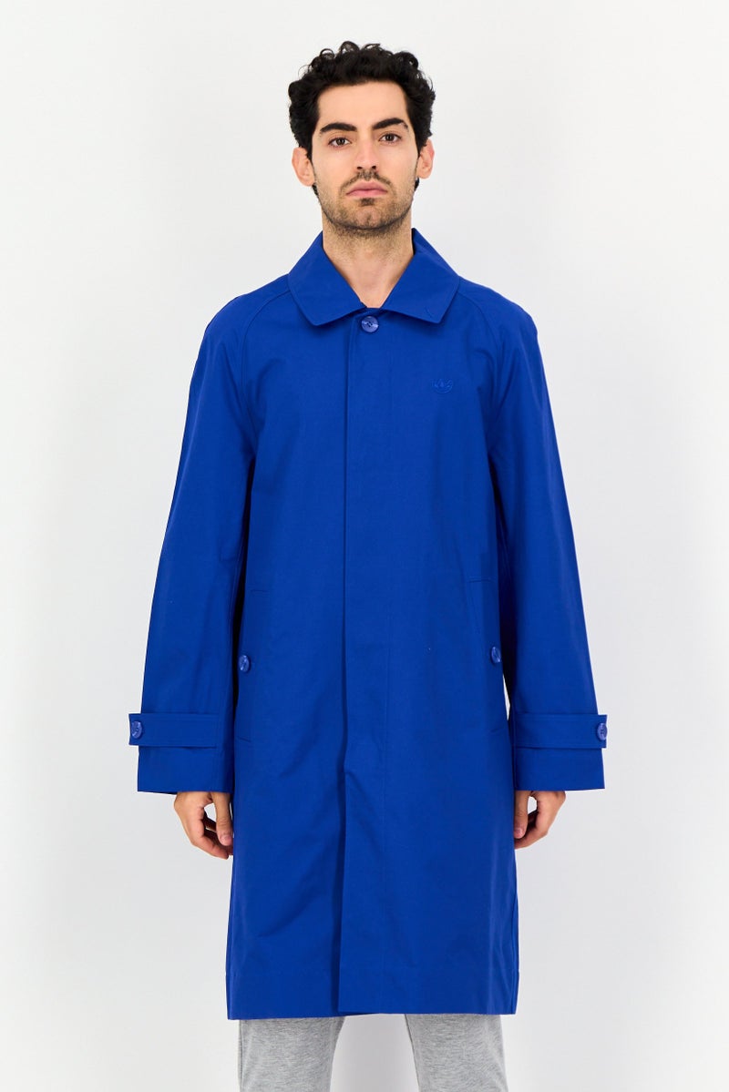 adidas Originals معطف ترينش خارجي رياضي للرجال، أزرق داكن - Image 1