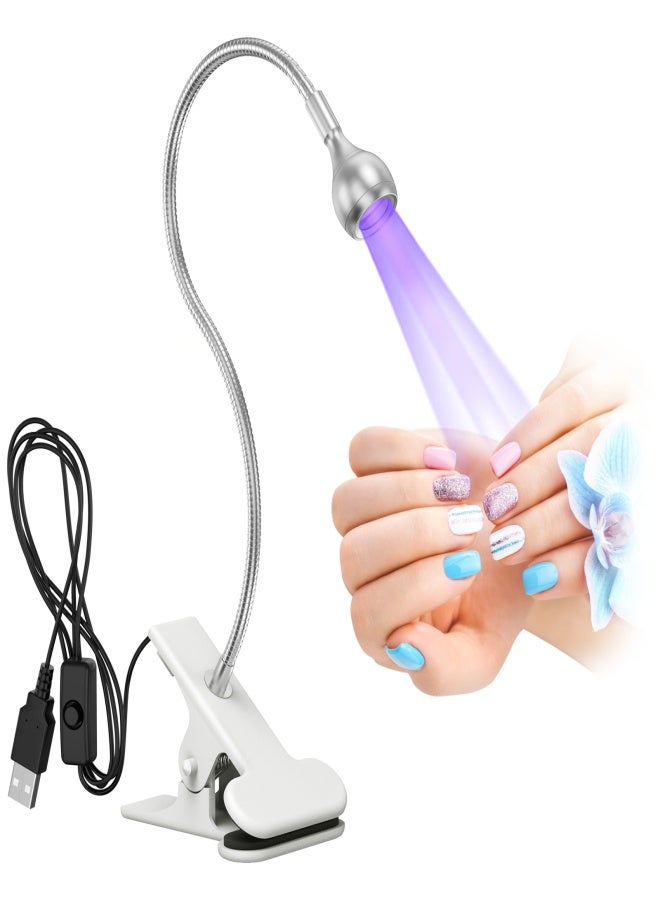 Aiseely Mini Manicure UV Glue Purple Light Curing Lamp With Book Clip Control Switch 3W Multi-purpose USB Lamp - Image 1