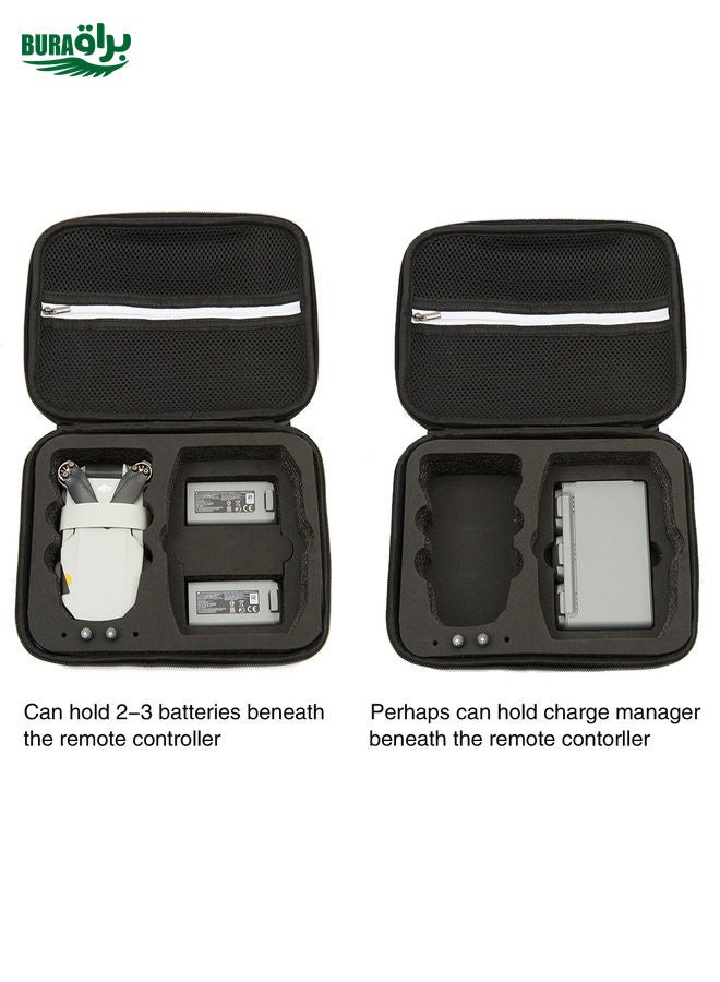 BURAQ For DJI Mini 2 SE Shockproof Carrying Hard Case Drone Body Storage Bag, Size: 24x 19 x 9cm (Black Black)  - Image 5