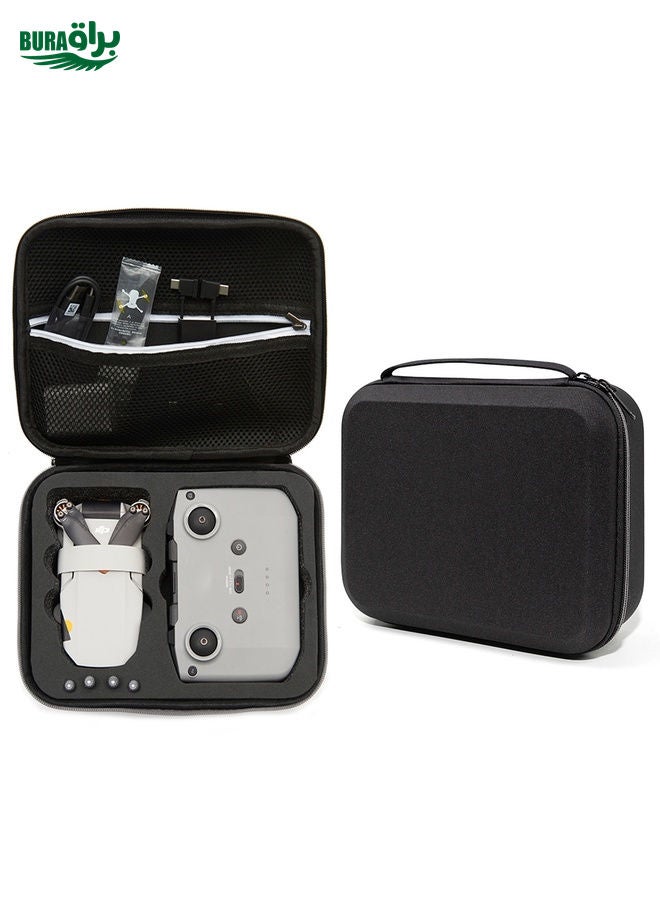 BURAQ For DJI Mini 2 SE Shockproof Carrying Hard Case Drone Body Storage Bag, Size: 24x 19 x 9cm (Black Black)  - Image 1