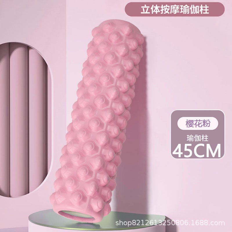 Generic Factory direct supply foam shaft slimming body massage shaft hollow spike yoga shaft fitness yoga auxiliary yoga column 45cm pink