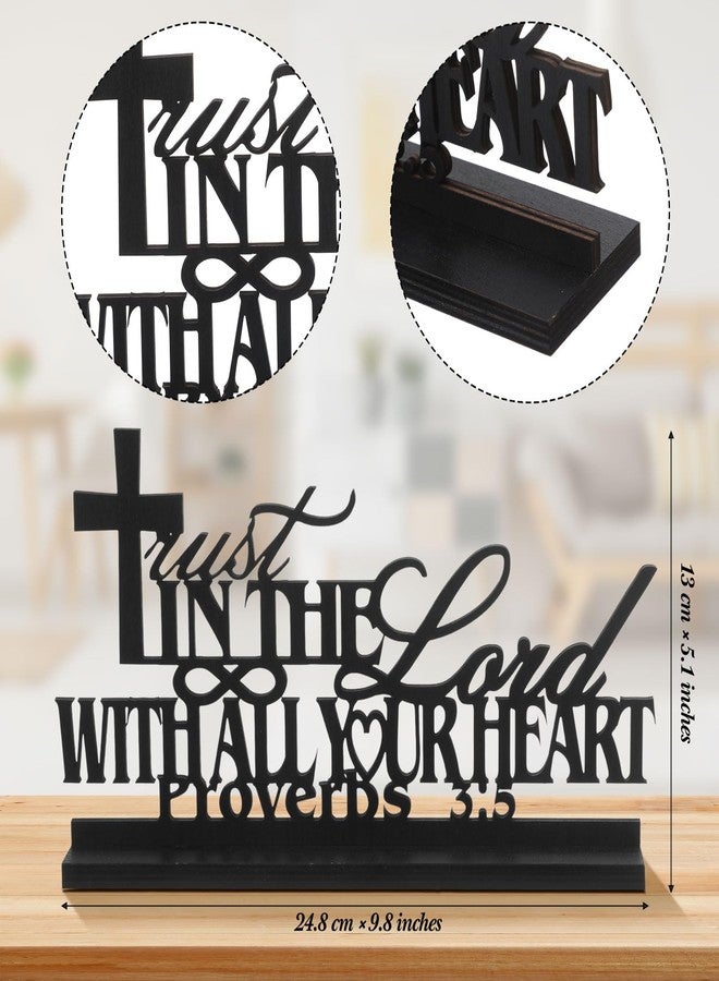 Jetec Inspirational Table Art with God All Things Are Possible Positive Sign Home Table Decoration, Motivational Centerpieces Letter Sign Wooden for Faith Motivational Decor (Trust All Your Heart) - Image 2